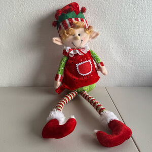 Festive Elf Doll by Nantucket Distributing - Red & Green Christmas Decoration